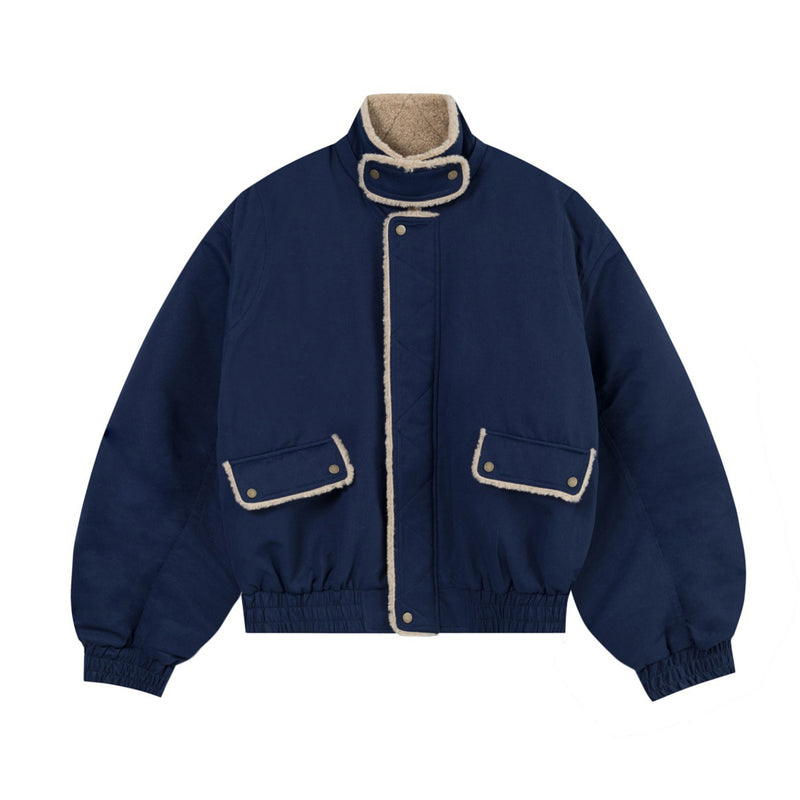 Cazadora bomber extragrande con forro de sherpa – Abrigo acolchado de invierno