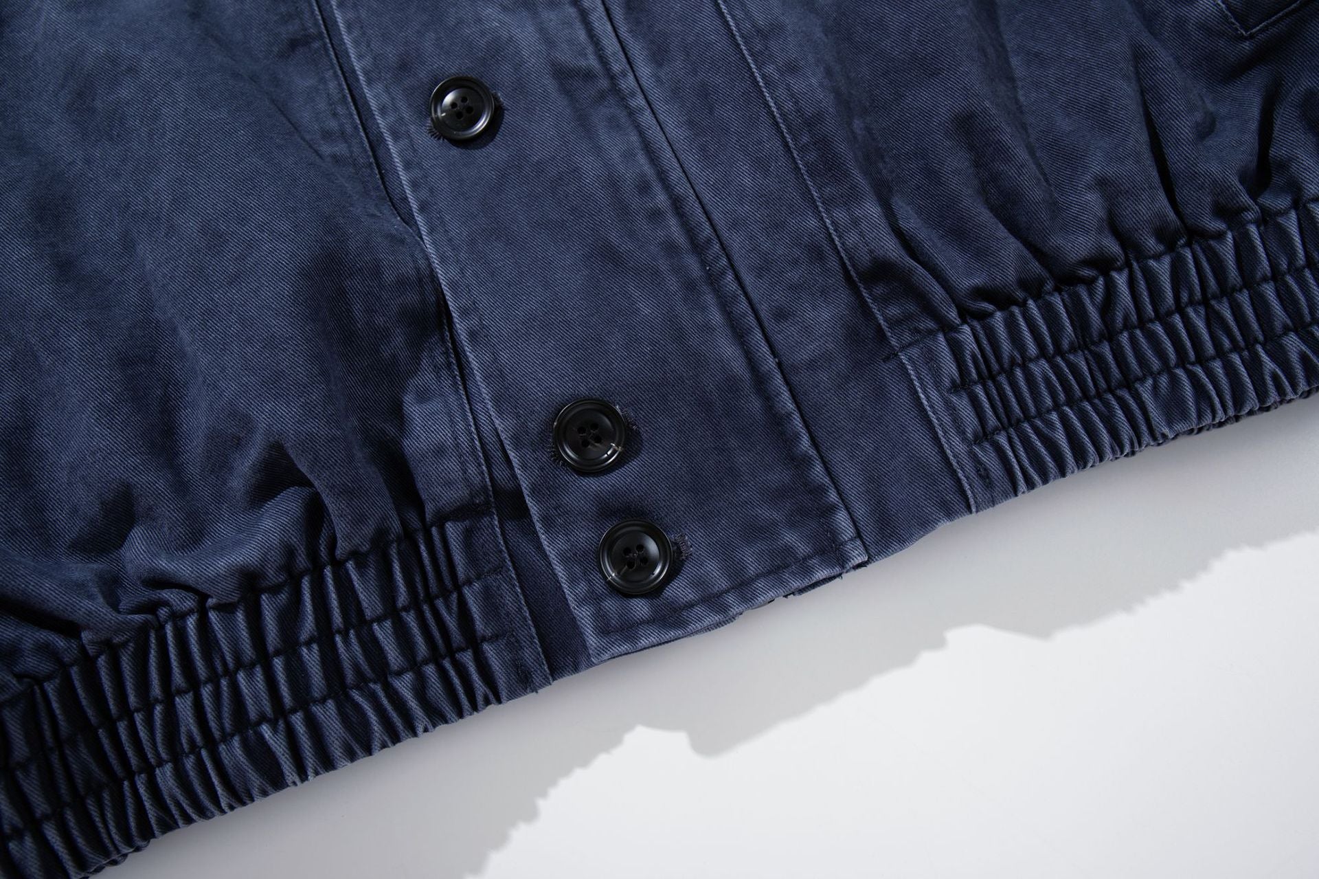 Blouson bomber vintage workwear délavé – Veste Harrington courte à col montant