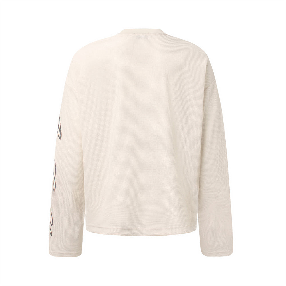 GLFSTM New York Graphic Long-Sleeve Waffle-Knit Tee – Oversized Crew Neck
