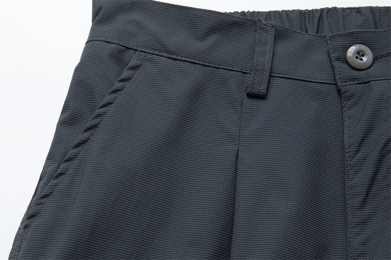 Wide-Leg Cargo Pants – Pleated Parachute Nylon, Relaxed Fit