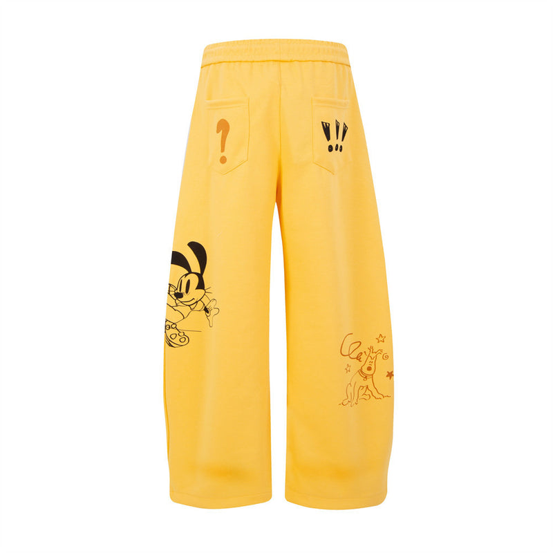 Mickey Mouse Graphic Wide-Leg Sweatpants with Football Charm