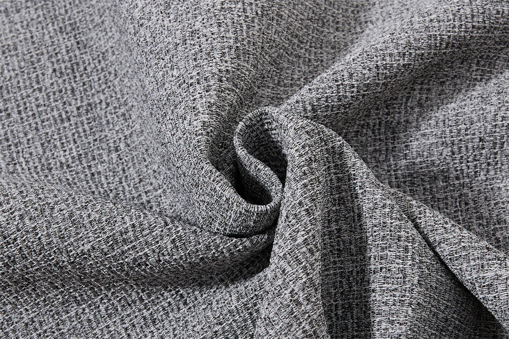 Wolljacke mit Reißverschluss – Herrenjacke aus grauem Tweedgewebe mit kontrastierendem Lederkragen