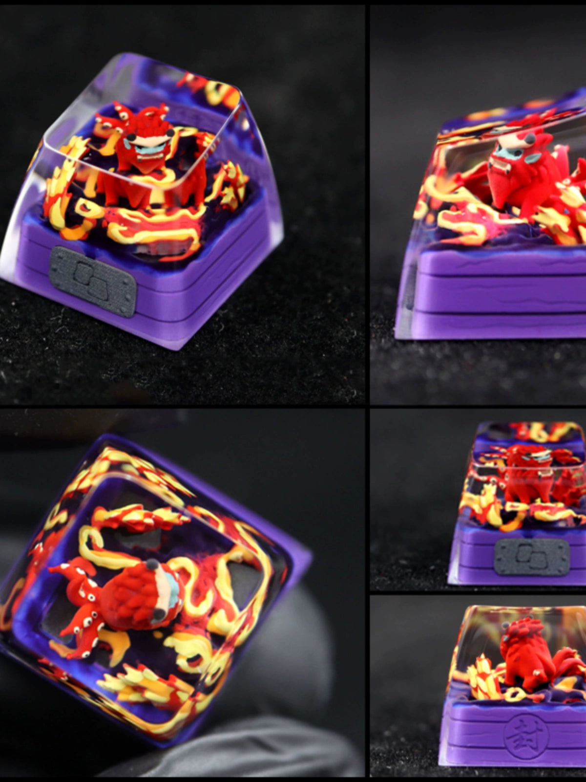 Tailed Beasts Naruto Keycaps – Kurama, Shukaku, and Saiken | Custom Mechanical Keyboard Keycaps