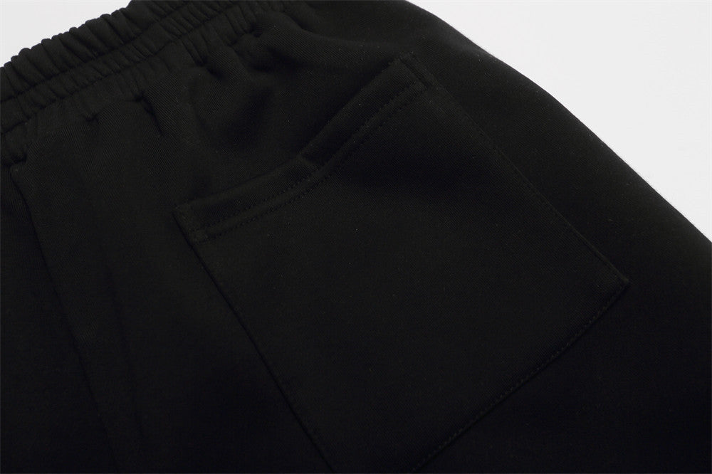 Men's Wide-Leg Track Pants with Camo Print, Cross Graphic & Side Stripes
