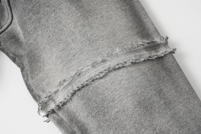 Deconstructed Raw-Edge Oversized Hoodie – Acid Wash Vintage Streetwear