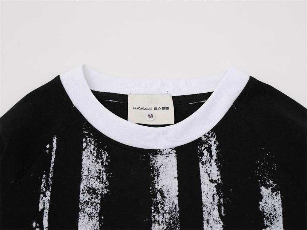 Camiseta de manga larga para hombre con efecto de dos piezas y bloques de color – REFUSED CHANGE 09 desgastado
