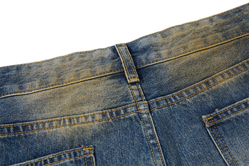Men's Distressed Flare Jeans – Vintage Mud-Dye Wide Leg Denim