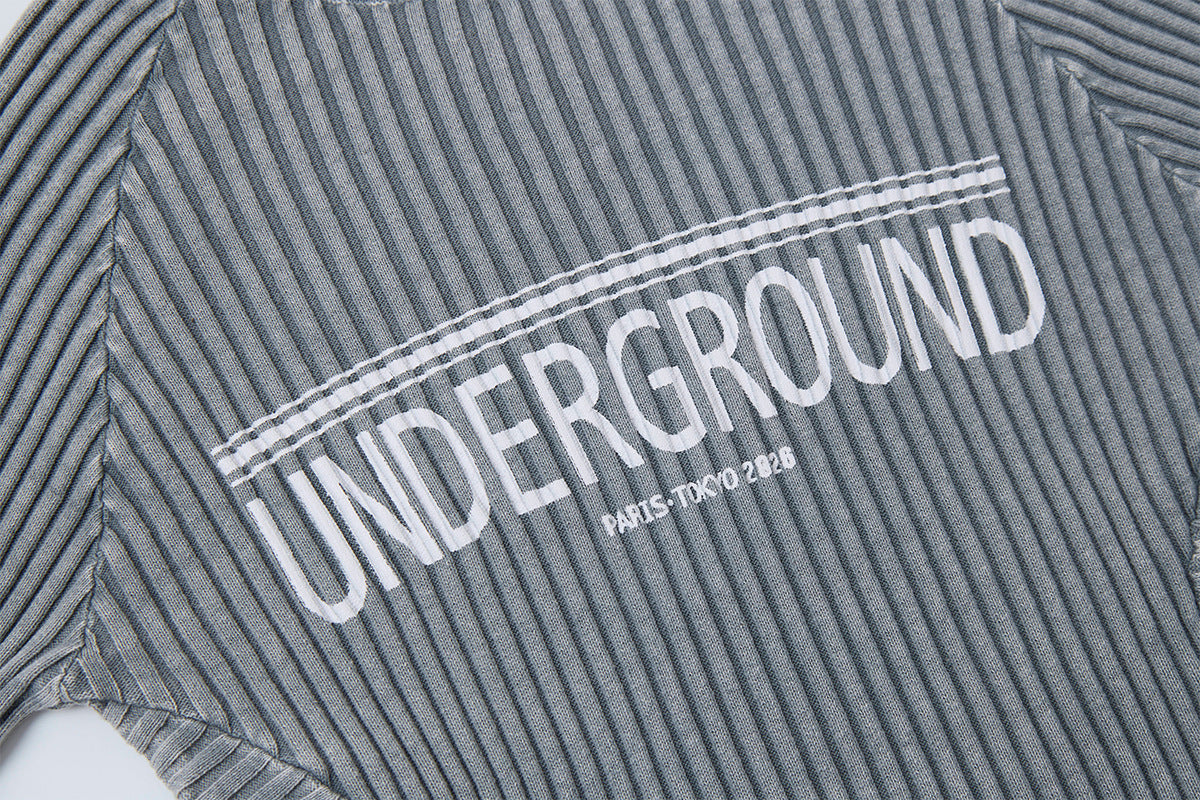 Underground Ribbed Crew Neck Sweater – Washed Slim-Fit Knit Top