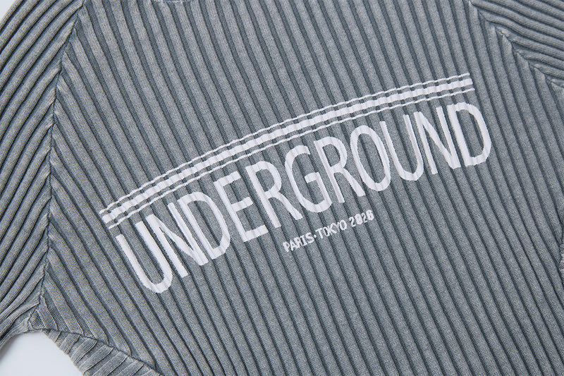 Underground Ribbed Crew Neck Sweater – Washed Slim-Fit Knit Top