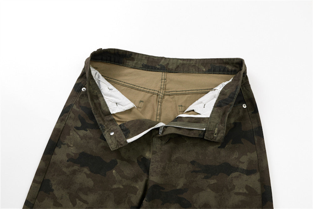 Men's Camouflage Flare Pants – Relaxed Fit Bell Bottom Trousers