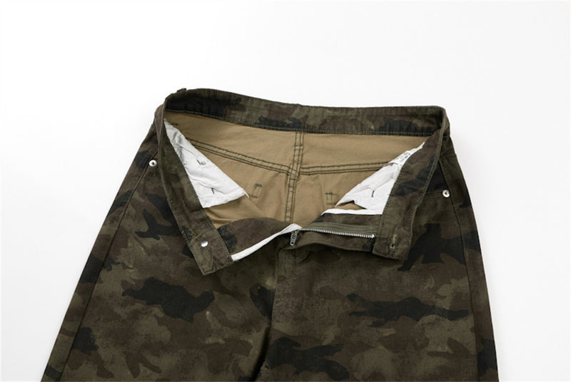Men's Camouflage Flare Pants – Relaxed Fit Bell Bottom Trousers