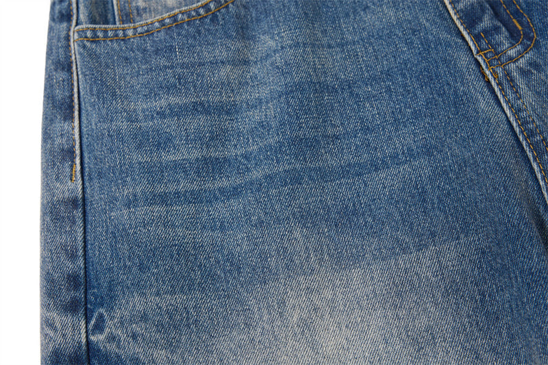 Vaqueros azules para hombre – Pantalón vaquero recto vintage lavado, de pierna ancha y corte baggy