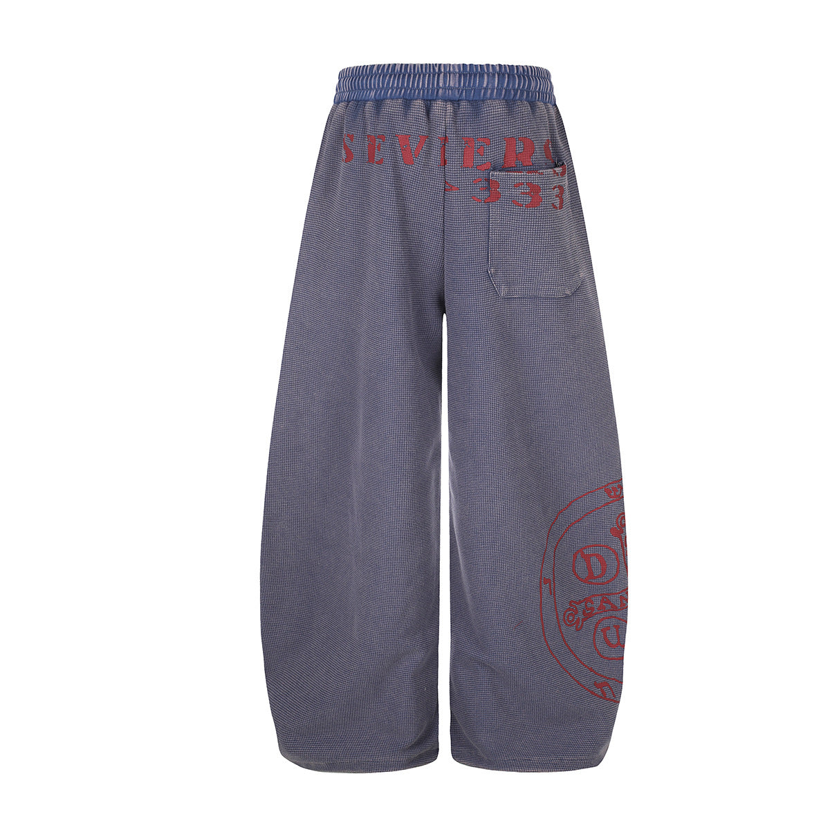 Pantalon de survêtement à jambes larges – Imprimé graphique vintage acid wash, coupe ample