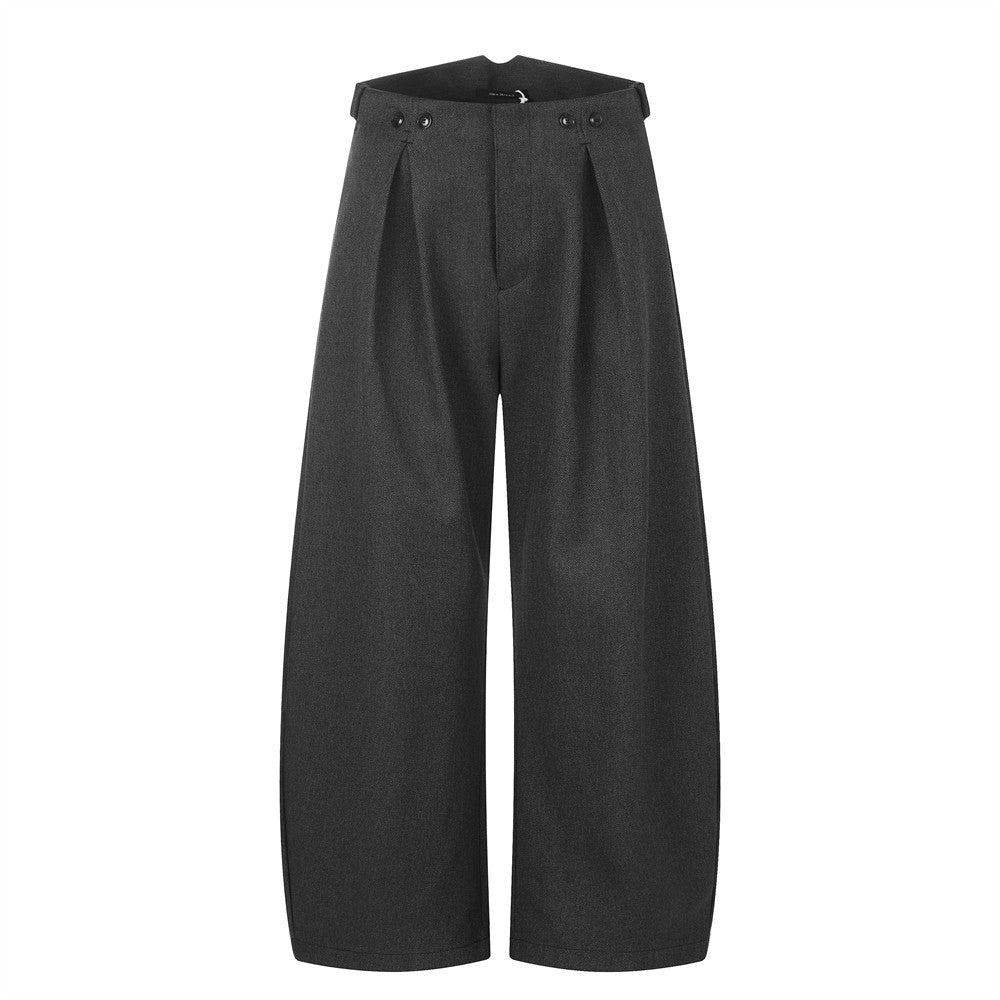 Wide-Leg Pleated Trousers – High-Waist Oversized Silhouette
