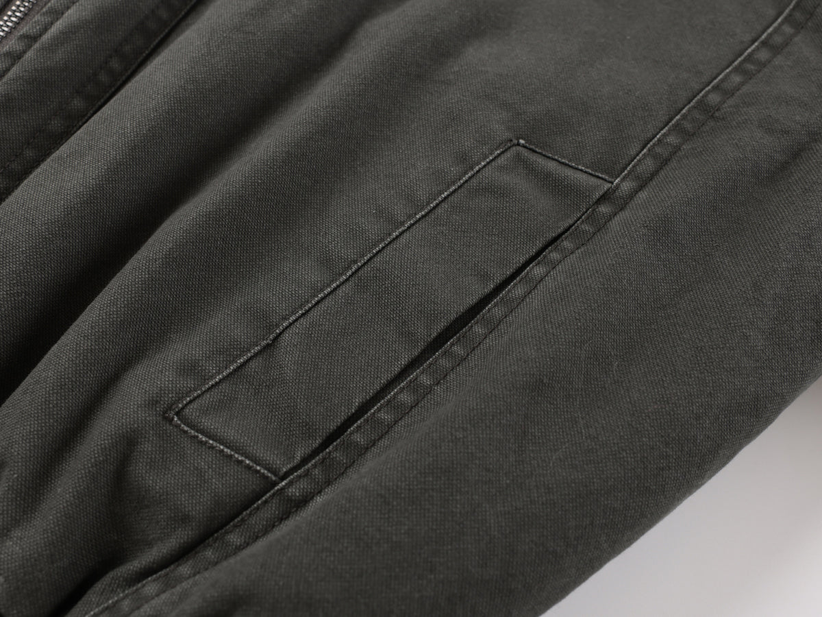 Men's Washed Cotton Bomber Jacket – Vintage Western Deconstructed Design