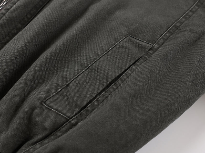 Men's Washed Cotton Bomber Jacket – Vintage Western Deconstructed Design