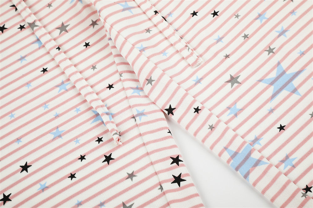 Star & Stripe Wide-Leg Lounge Pants – Flared Casual Trousers