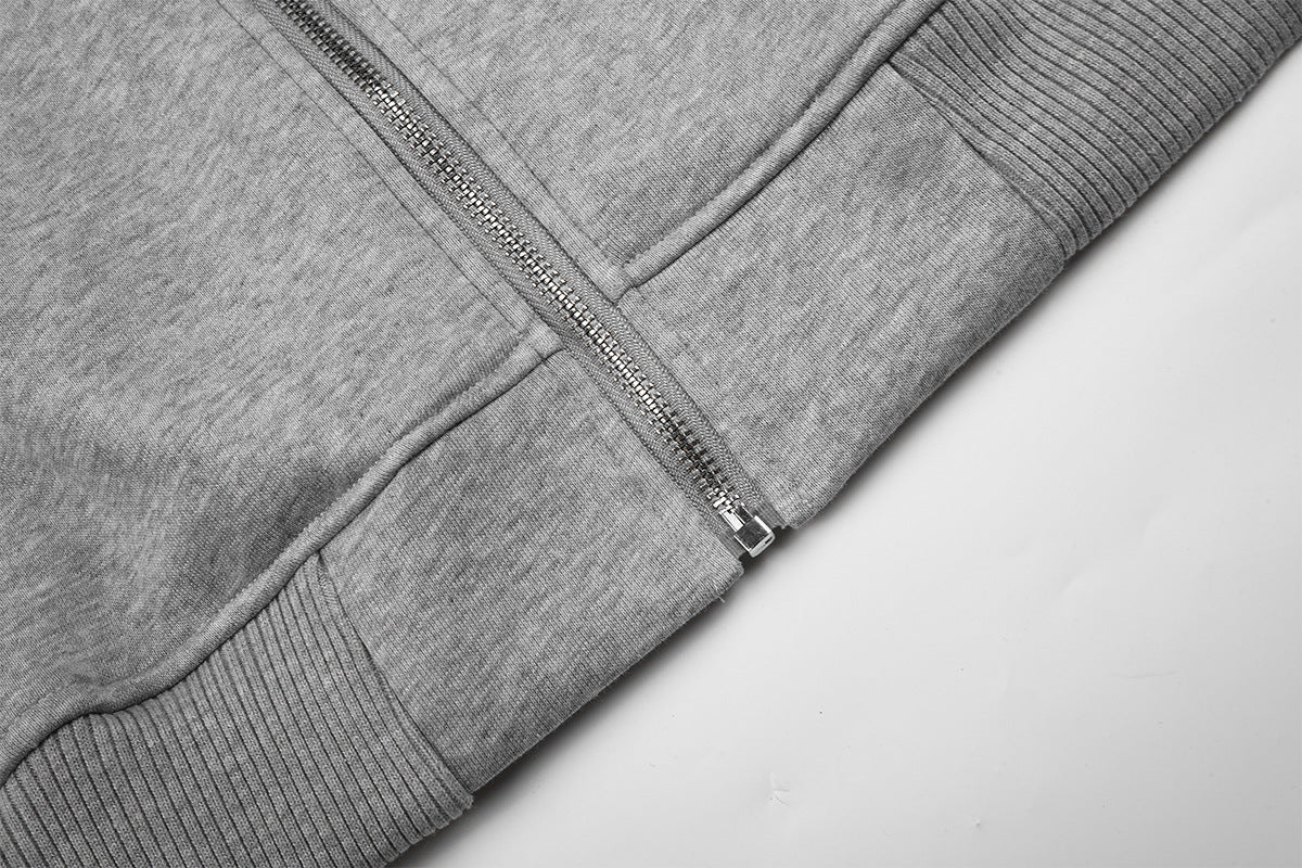 Sweat à capuche zippé à motif Ready To Joy – Streetwear américain rétro oversize