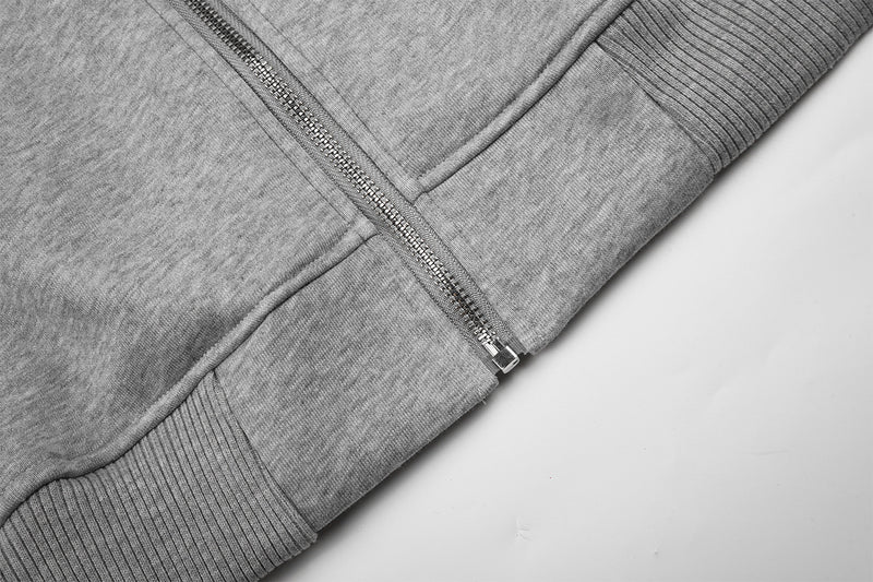 Sweat à capuche zippé à motif Ready To Joy – Streetwear américain rétro oversize