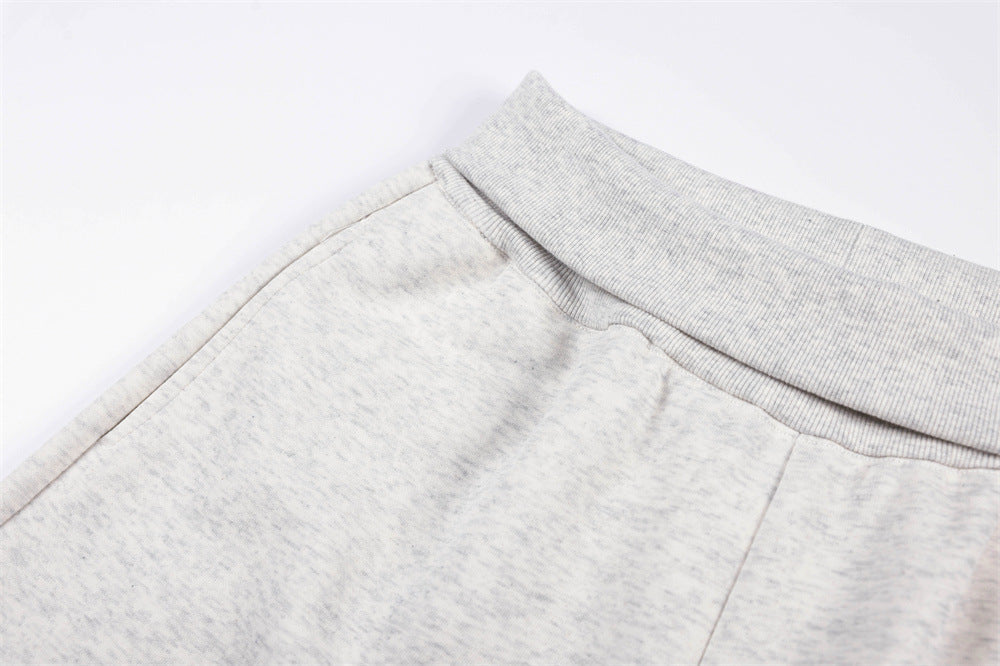 Pantalon de survêtement homme à jambes larges avec broderie 3D et clous argentés – Coupe décontractée