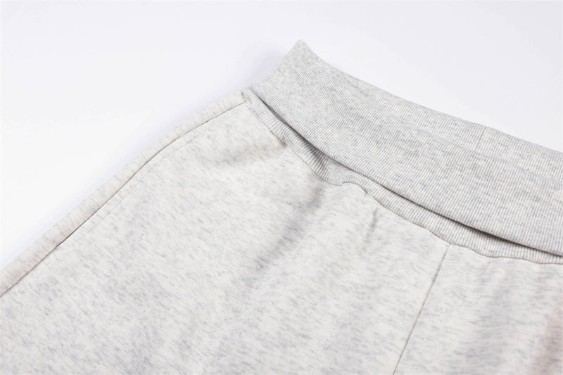 Pantalon de survêtement homme à jambes larges avec broderie 3D et clous argentés – Coupe décontractée