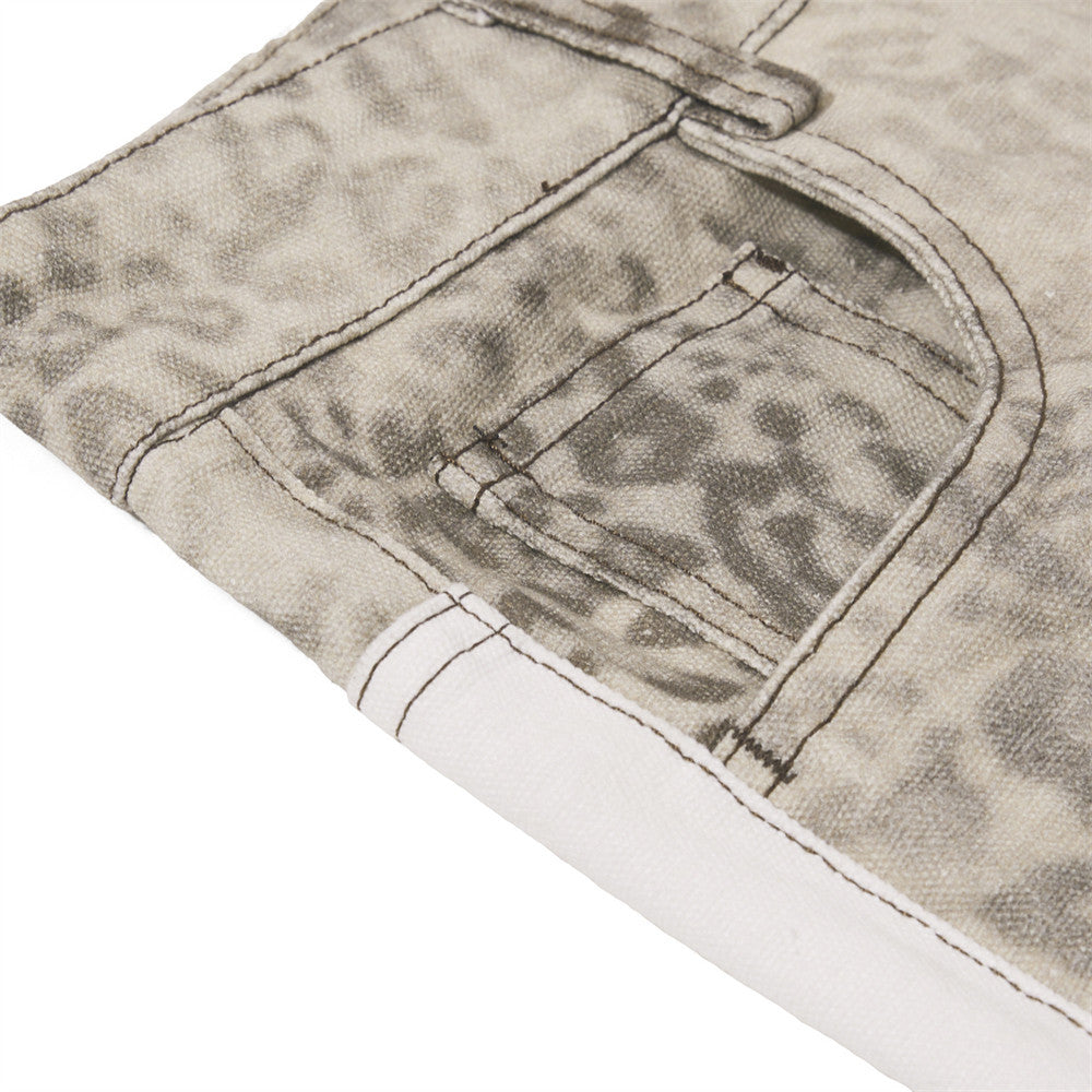 Wide-Leg Leopard Print Jeans – Baggy Fit Punk Streetwear Pants for Men