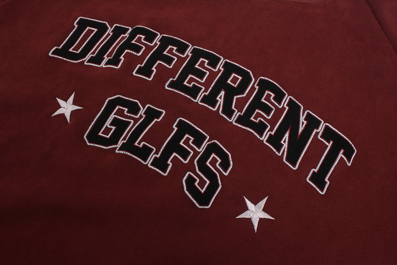 Langarmshirt mit Veloursleder-Textur – Collegiate-Arch-Aufdruck DIFFERENT GLFS