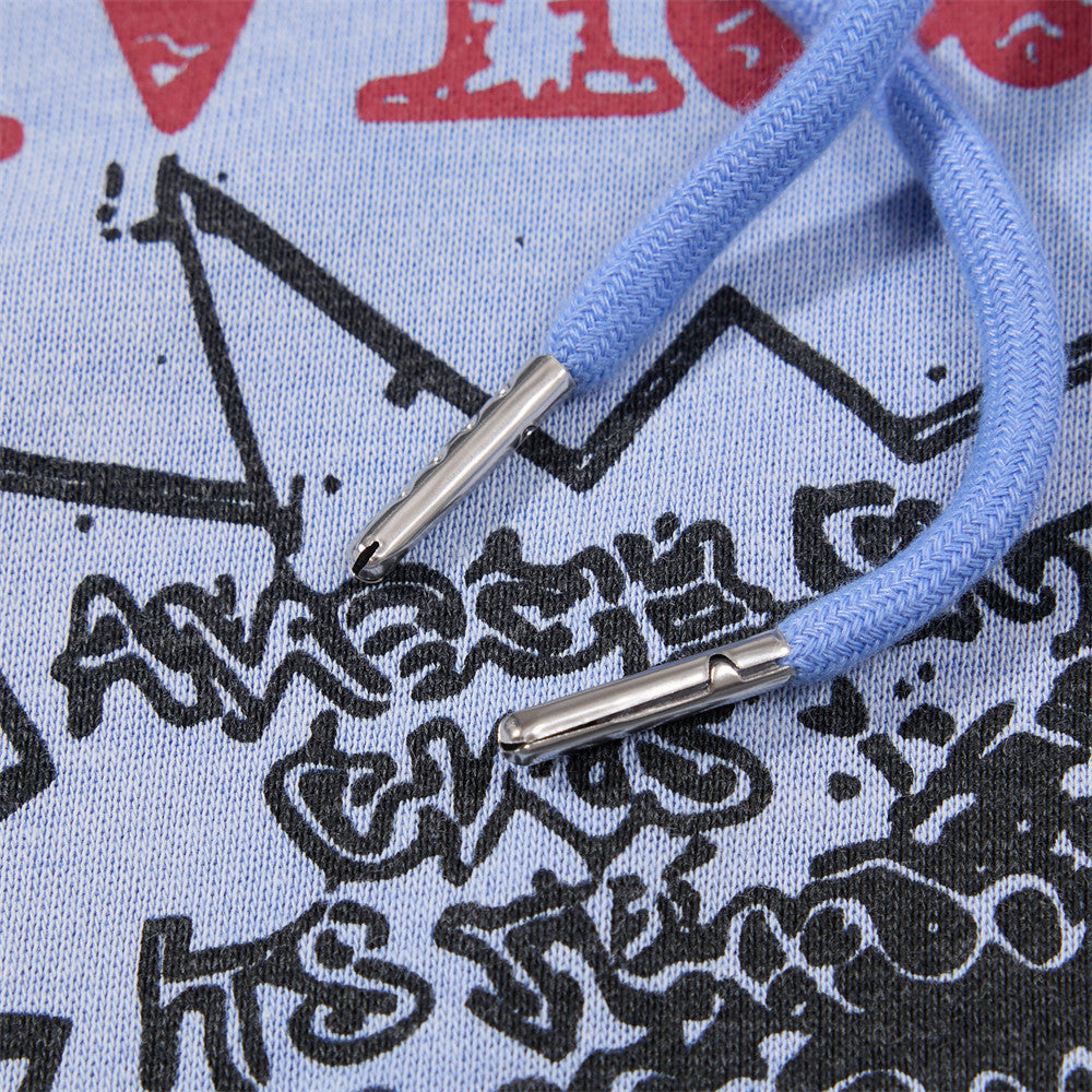 Punk Graphic Zip-Up Hoodie – Vintage Spray-Dye Oversized Streetwear Jacket