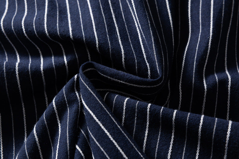 Striped Long Sleeve Shirt – Men's Oversized Relaxed Fit Button-Up