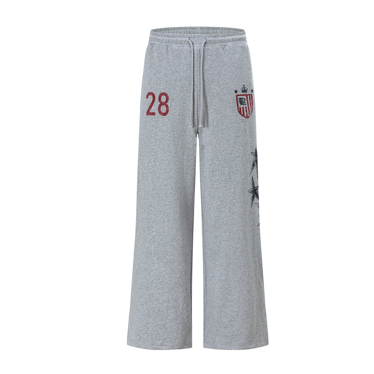 Pantalon de survêtement wide leg avec écusson varsity et motif graphique numéro 28