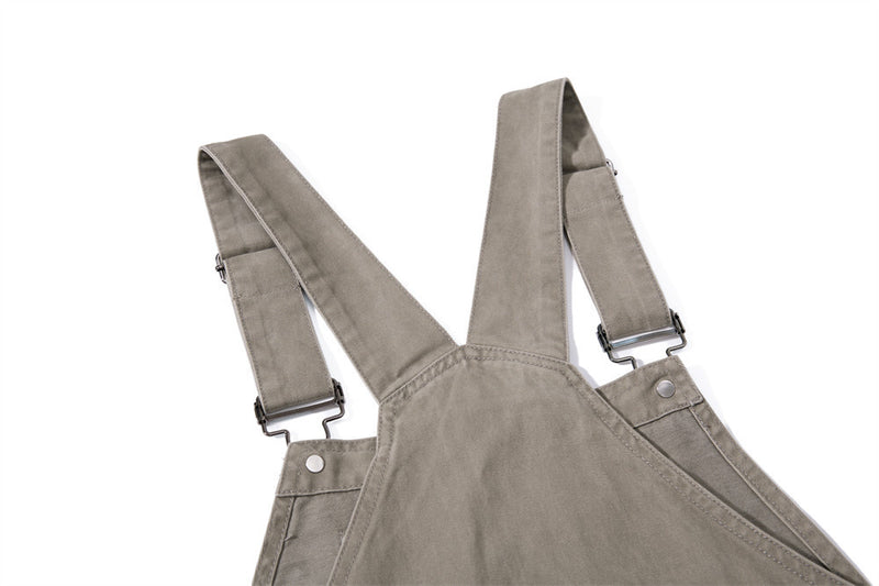 Wide-Leg Cargo Overalls – Baggy Multi-Pocket Bib Dungarees