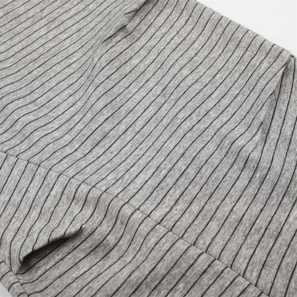 Striped Wide-Leg Sweatpants – Oversized Baggy Fit with Contrast Waistband