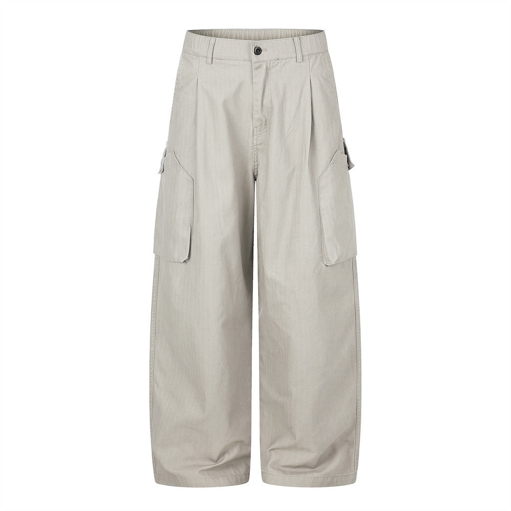Wide-Leg Cargo Pants – Multi-Pocket Relaxed Fit Trousers