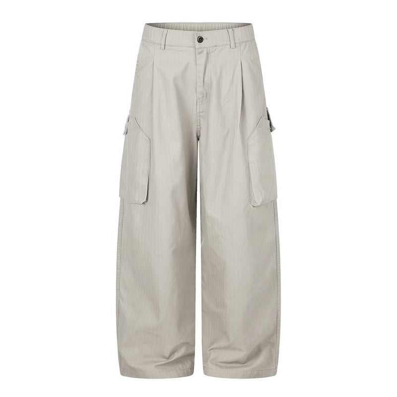 Wide-Leg Cargo Pants – Multi-Pocket Relaxed Fit Trousers
