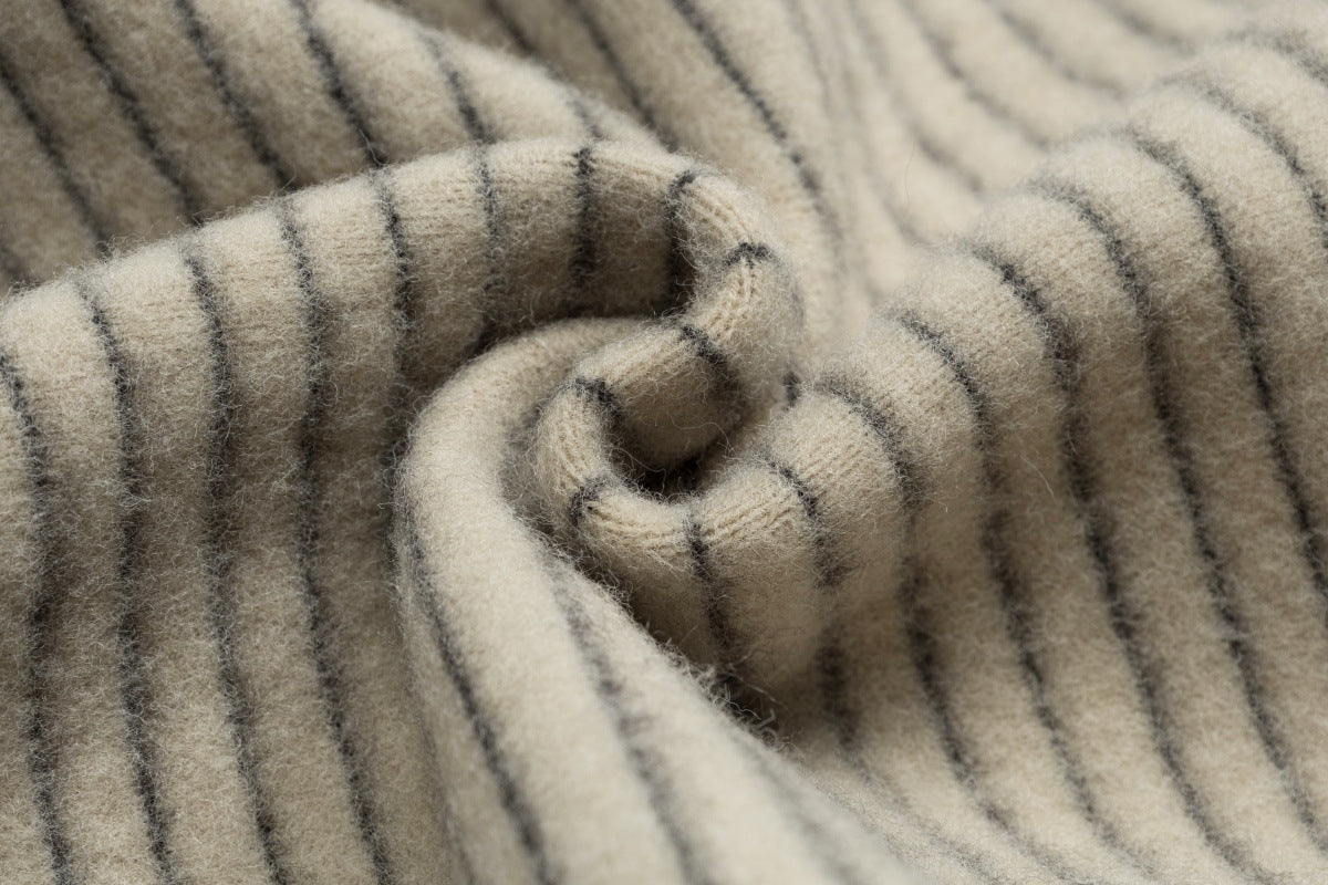 Sudadera con capucha y cremallera de rayas con orejas de conejo — Cárdigan reversible de doble cara