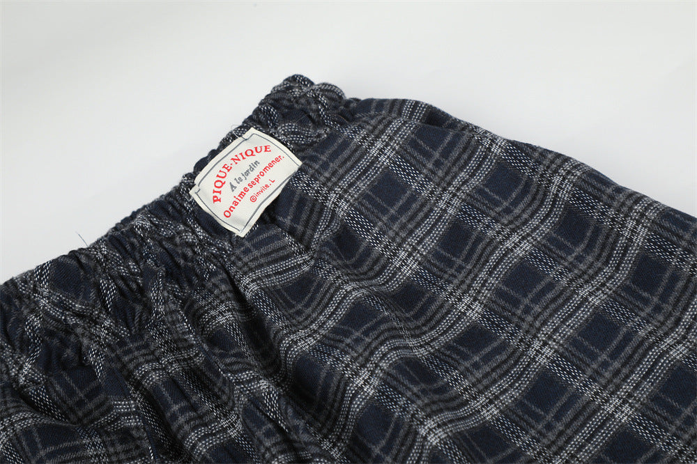 Plaid Wide-Leg Baggy Pants – Oversized Retro Streetwear Trousers