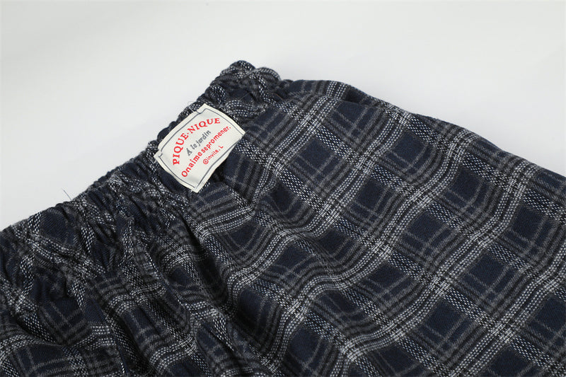 Plaid Wide-Leg Baggy Pants – Oversized Retro Streetwear Trousers