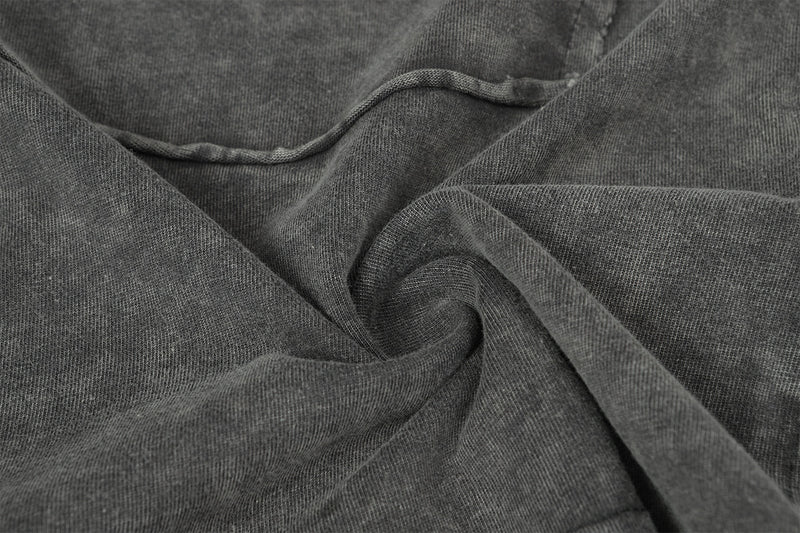 Pull homme gris à col rond – Délavé à l’acide, déstructuré, manches longues à bords bruts