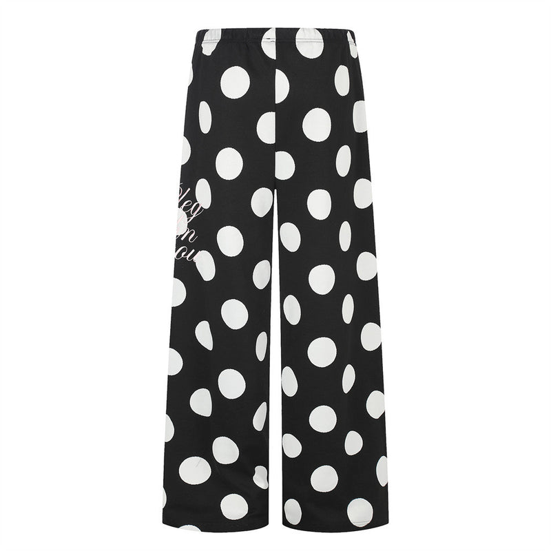 Polka Dot Wide-Leg Sweatpants – Oversized Streetwear Jogger Pants
