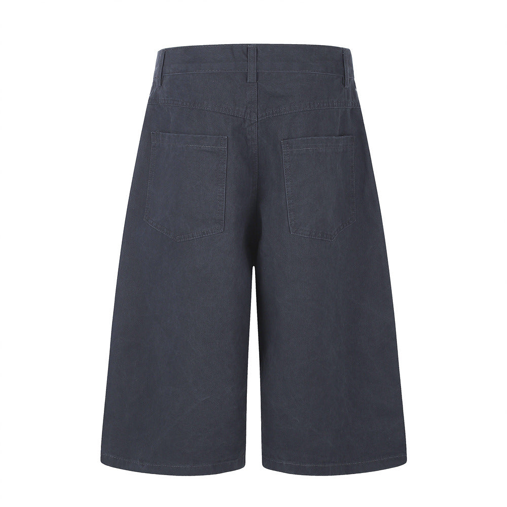 Star Embroidered Wide-Leg Cargo Shorts – Y2K High Street Streetwear