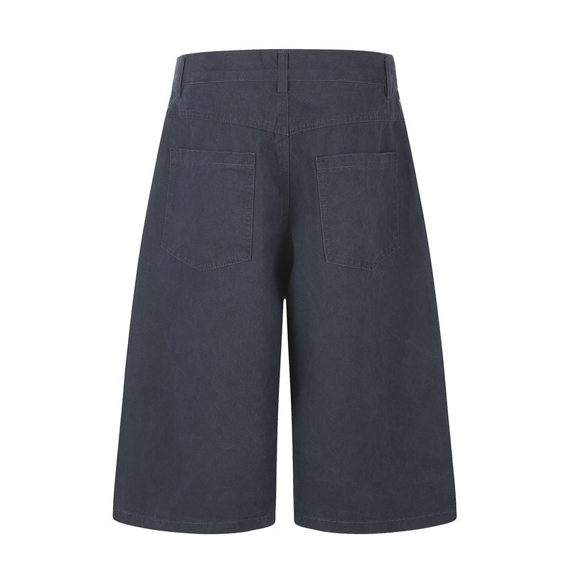 Star Embroidered Wide-Leg Cargo Shorts – Y2K High Street Streetwear