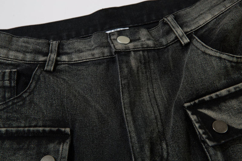 Wide-Leg Cargo Jeans with Barbed Wire Embroidery – Baggy Streetwear Denim