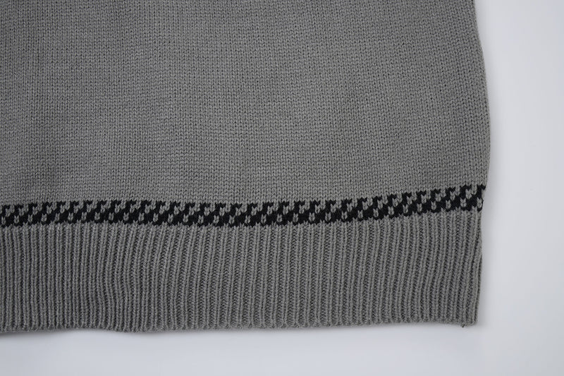 Pull à capuche oversize en maille jacquard avec grand motif graphique sur le devant