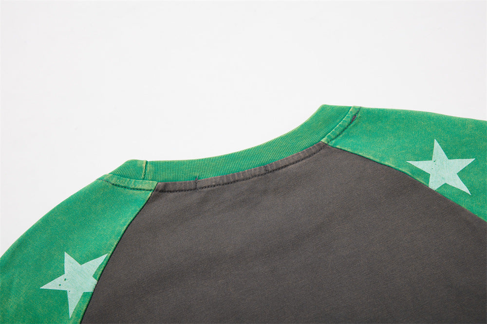 Cathedral Graphic Raglan Long Sleeve Tee with Star-Print Sleeves