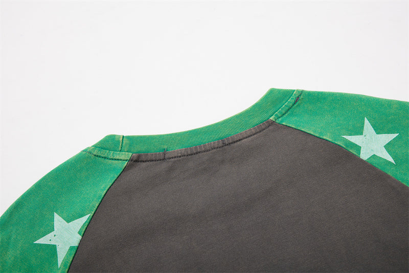 Cathedral Graphic Raglan Long Sleeve Tee with Star-Print Sleeves