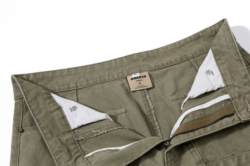 Wide-Leg Cargo Pants – Baggy Fit with Pleated Panels & Utility Pockets