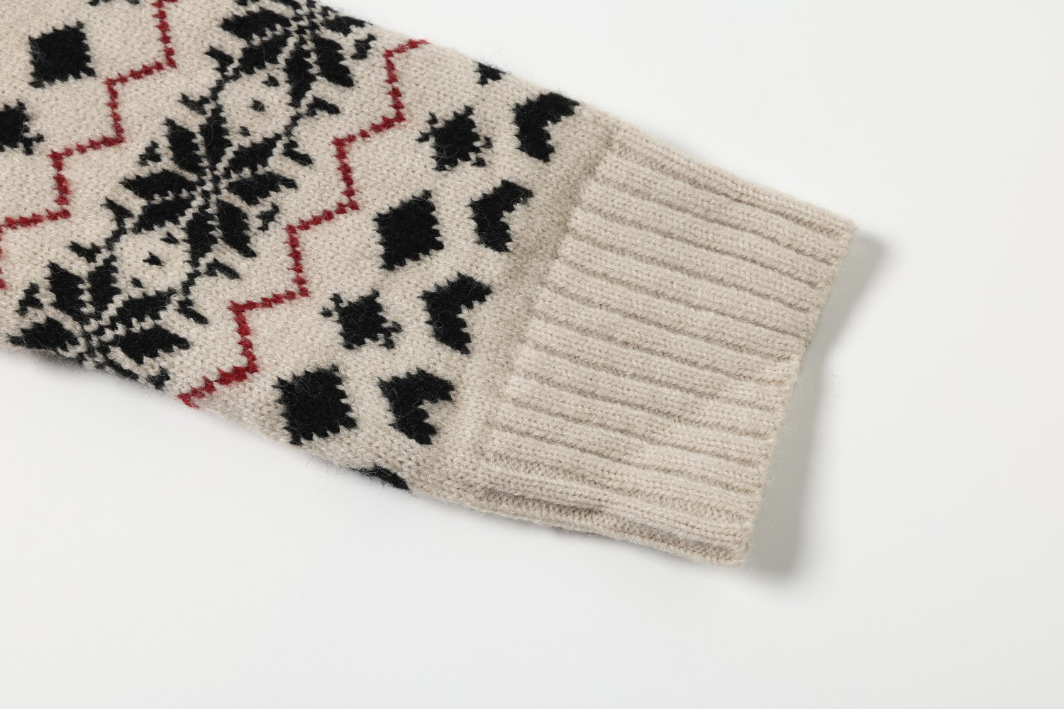 Fair Isle Jacquard Polo Collar Knit Sweater – Vintage Pattern Pullover