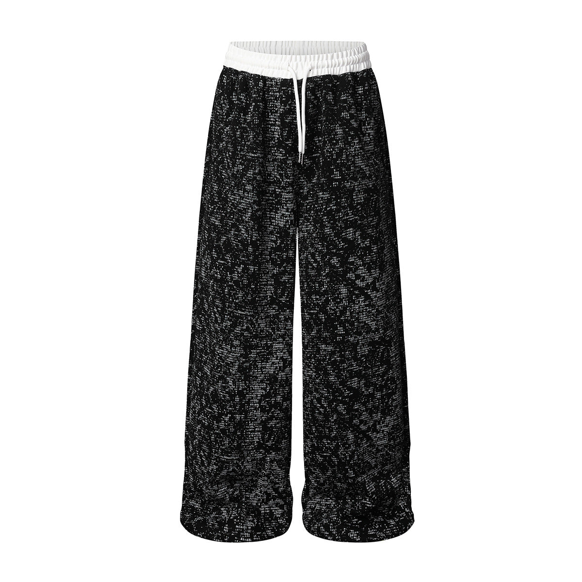 Pantalon de survêtement à jambes larges en maille jacquard délavée streetwear