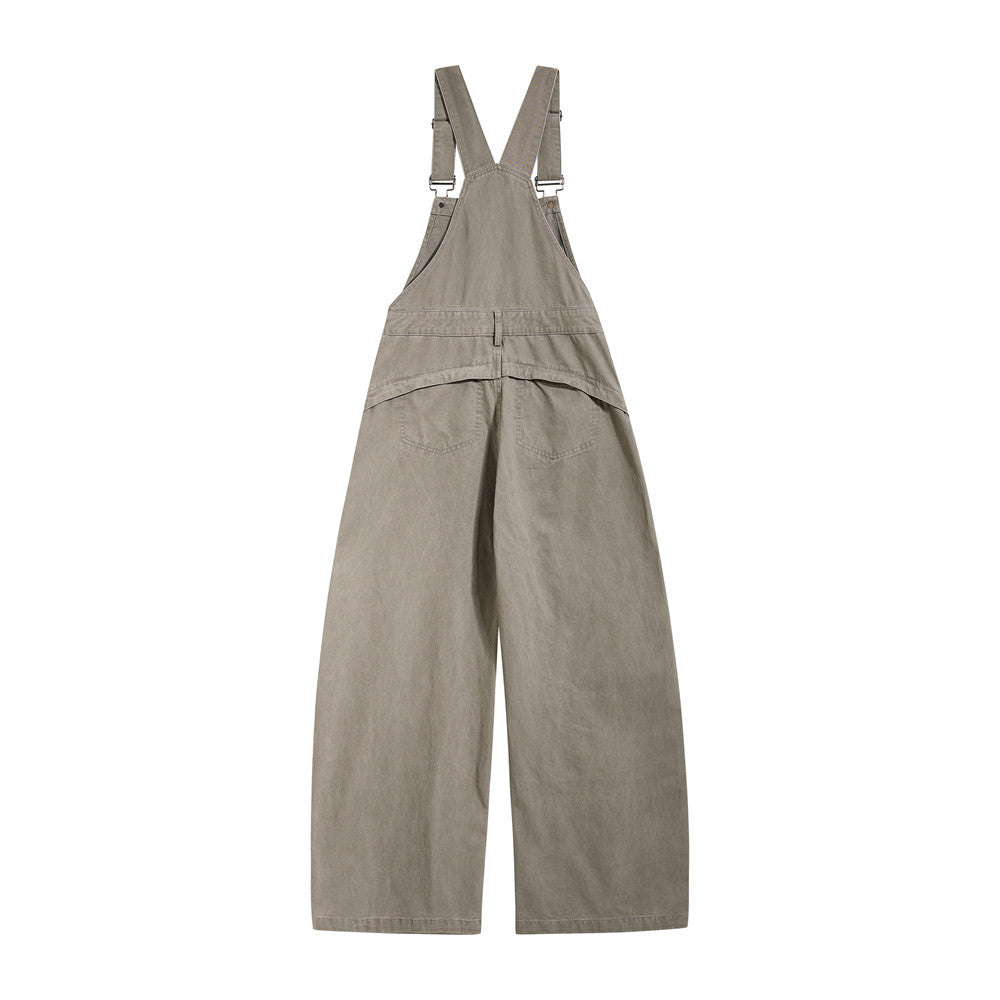Wide-Leg Cargo Overalls – Baggy Multi-Pocket Bib Dungarees