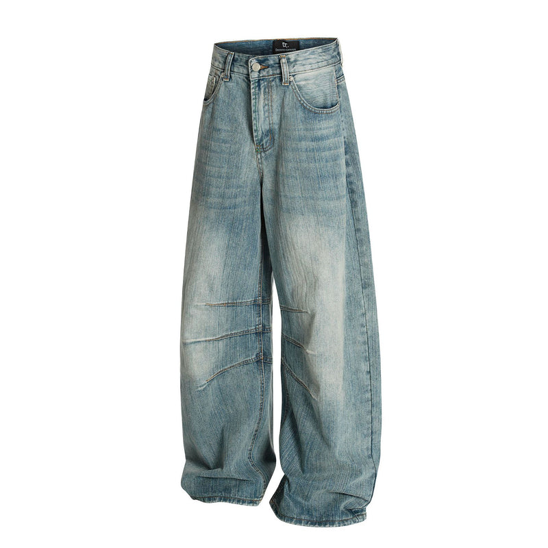 Hellblaue Baggy-Jeans für Herren – Wide-Leg-Denim mit Vintage-Waschung